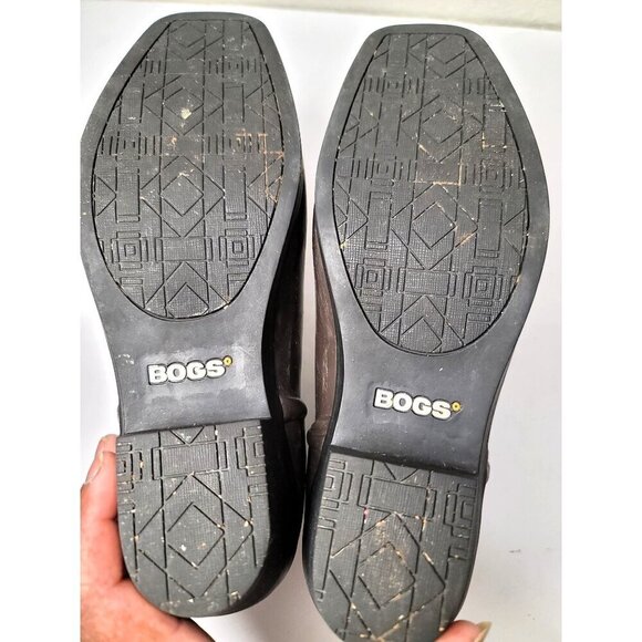 Bogs valerie Women's Brown Ankle Rubber Heel Pump Rain Boots Size 8 - Picture 8 of 12